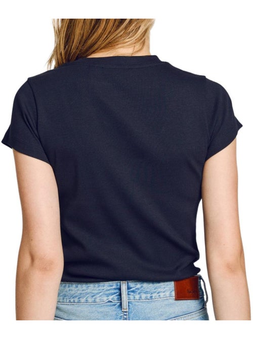 Pepe jeans dames t-shirt marineblauw pl506037 - Kiabi