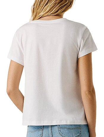 Pepe jeans dames t-shirt wit/roze pjl l nd