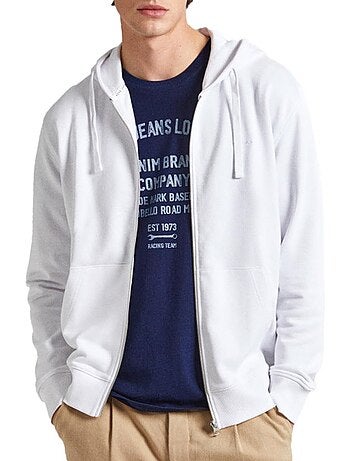 Pepe jeans joe heren vest met rits wit
