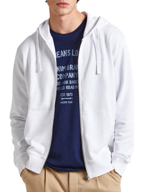 Pepe Jeans Joe Heren Vest met Rits Wit - Kiabi Pepe Jeans Joe Heren Vest met Rits Wit - Kiabi