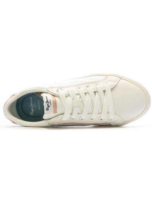 Pepe Jeans Kenton Witte Dames Sneakers - Kiabi Pepe Jeans Kenton Witte Dames Sneakers - Kiabi