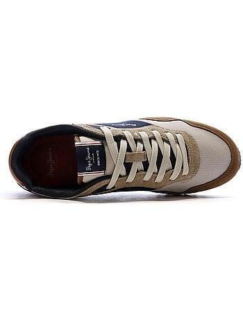 Pepe jeans london life heren bruine sneakers