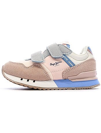 Pepe jeans london meisjes sneakers roze/blauw band