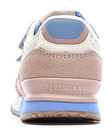Pepe jeans london meisjes sneakers roze/blauw band