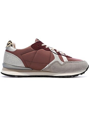 Pepe jeans marlon bordeaux/grijze dames sneakers