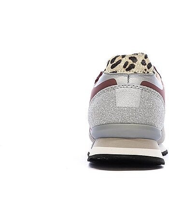 Pepe jeans marlon bordeaux/grijze dames sneakers