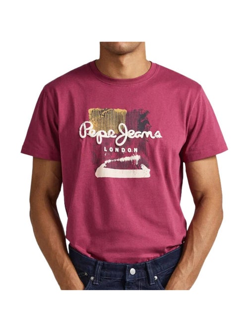 Pepe Jeans Melbourne Bordeaux T-shirt voor Heren - Kiabi Pepe Jeans Melbourne Bordeaux T-shirt voor Heren - Kiabi