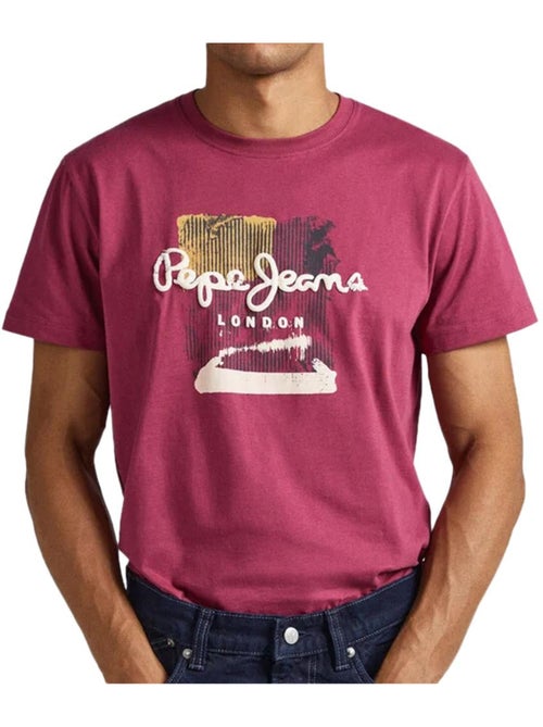 Pepe Jeans Melbourne Bordeaux T-shirt voor Heren - Kiabi Pepe Jeans Melbourne Bordeaux T-shirt voor Heren - Kiabi