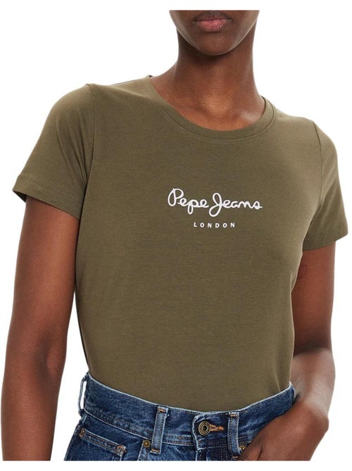 Pepe jeans new virginia donkergroen t-shirt voor dames - Kiabi