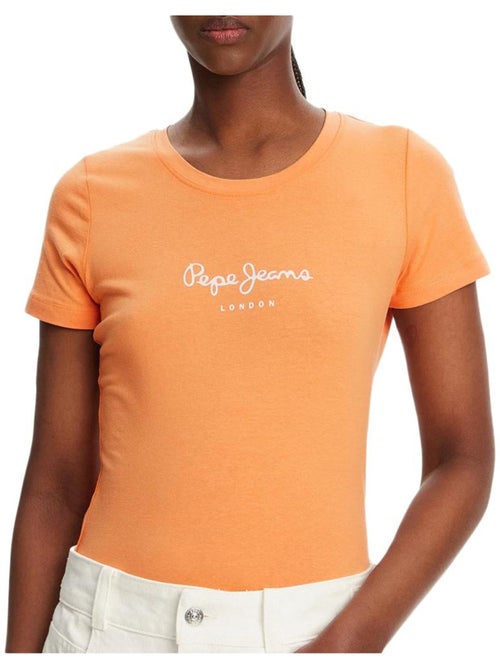 Pepe jeans new virginia oranje t-shirt voor dames - Kiabi