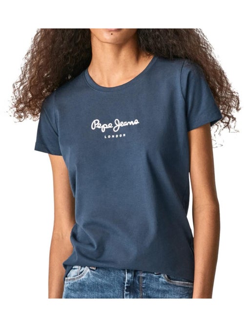 Pepe jeans new virginia t-shirt voor dames - grijs/blauw - Kiabi