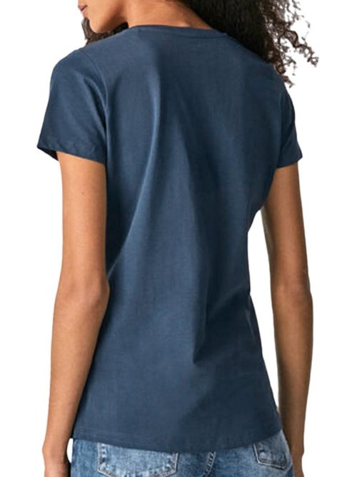 Pepe jeans new virginia t-shirt voor dames - grijs/blauw - Kiabi
