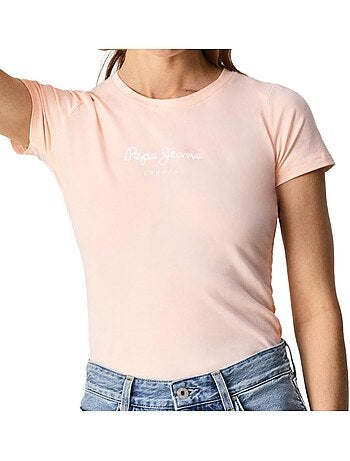 Pepe jeans new virginia t-shirt voor dames - roze