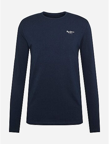 Pepe jeans original basic 2 t-shirt met lange mouwen voor heren, zwart