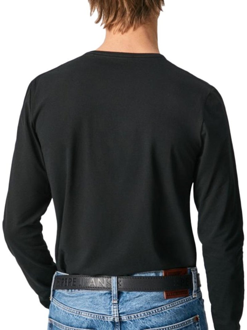 Pepe Jeans Original Basic 2 T-shirt met lange mouwen voor heren, zwart Zwart - Kiabi