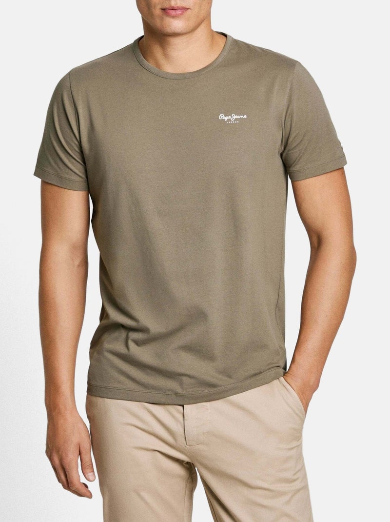 Pepe jeans original basic kaki t-shirt voor heren Kaki - Kiabi