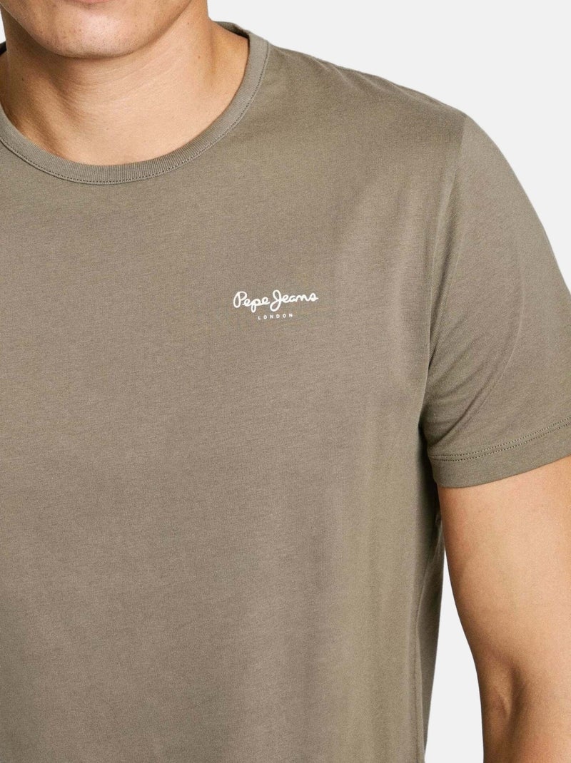 Pepe jeans original basic kaki t-shirt voor heren Kaki - Kiabi