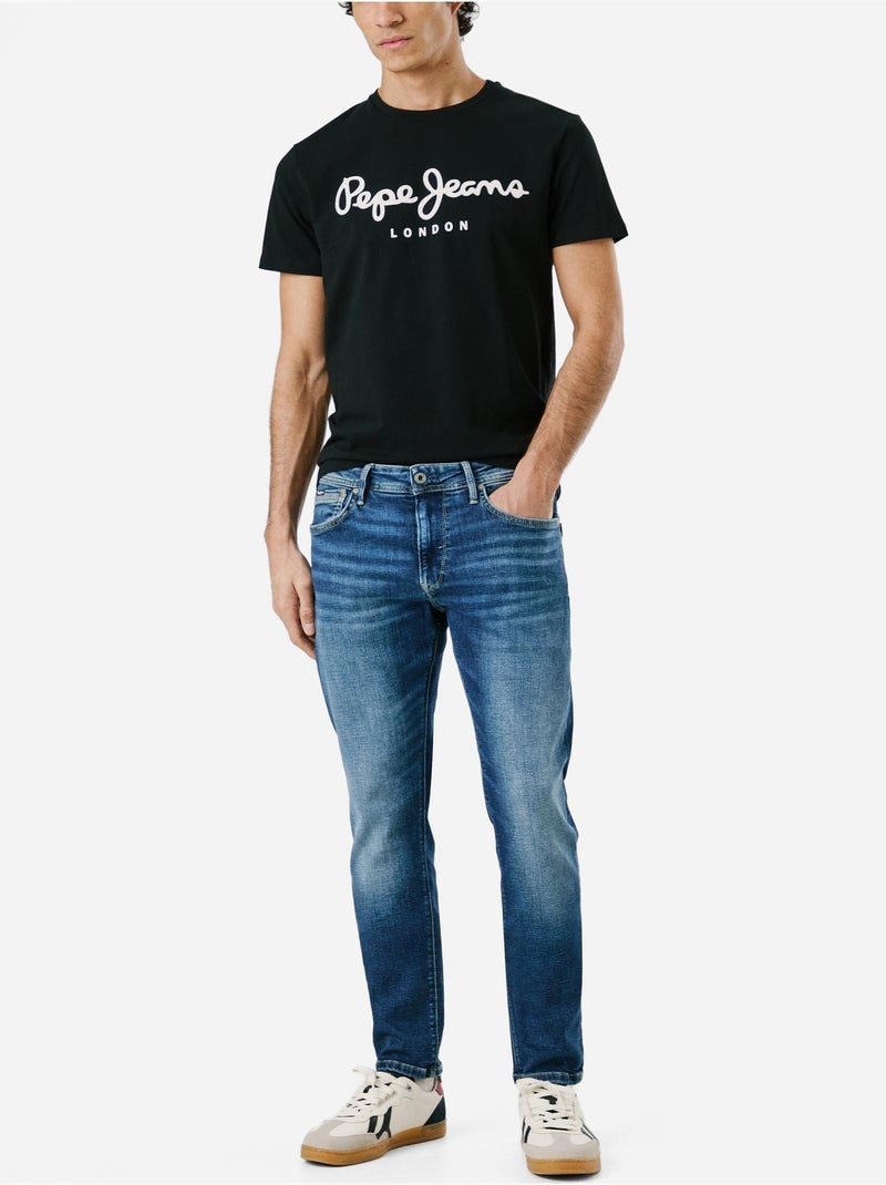 Pepe Jeans Origineel Stretch T-shirt Zwart voor Heren Zwart - Kiabi