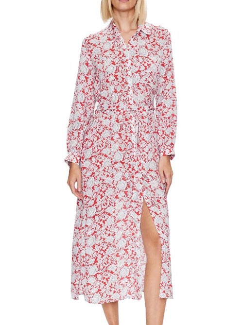 Pepe Jeans Perah Damesjurk Rood met Patroon - Kiabi Pepe Jeans Perah Damesjurk Rood met Patroon - Kiabi