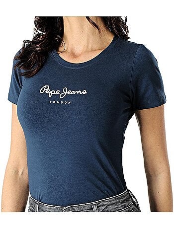 Pepe jeans pjl dames t-shirt marineblauw