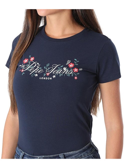 Pepe jeans pjl l nd t marine t-shirt voor dames - Kiabi Pepe jeans pjl l nd t marine t-shirt voor dames - Kiabi