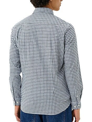 Pepe jeans pm308208 heren overhemd blauw/wit