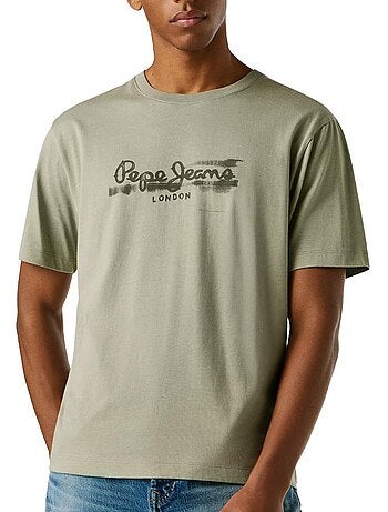 Pepe jeans t-shirt voor heren wit/kaki