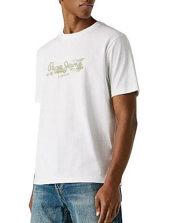 Pepe jeans t-shirt voor heren wit/kaki