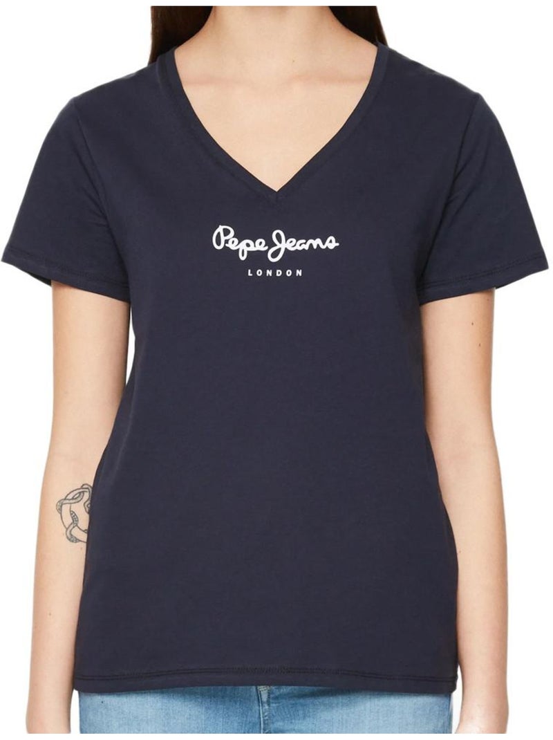 Pepe Jeans Wendy V-hals T-shirt voor Dames - Marineblauw Marineblauw - Kiabi