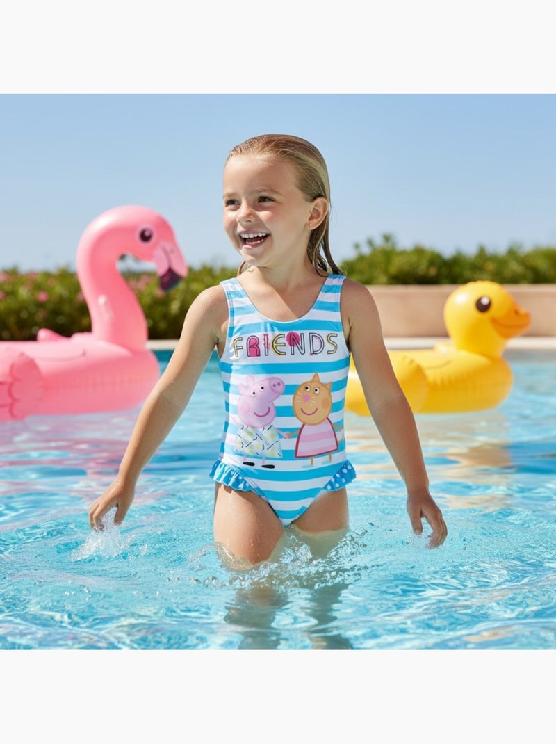 Peppa Pig - Badkleding kind bedrukt Blauw - Kiabi