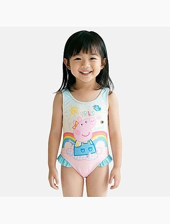 Peppa pig - maillot de bain 1 pièce imprimé, finitions volantées