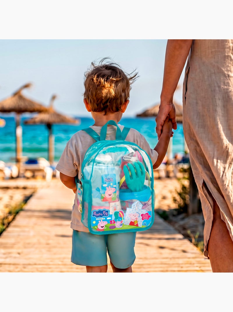 Peppa pig seau de plage avec accessoires sac à dos et poncho N/A - Kiabi