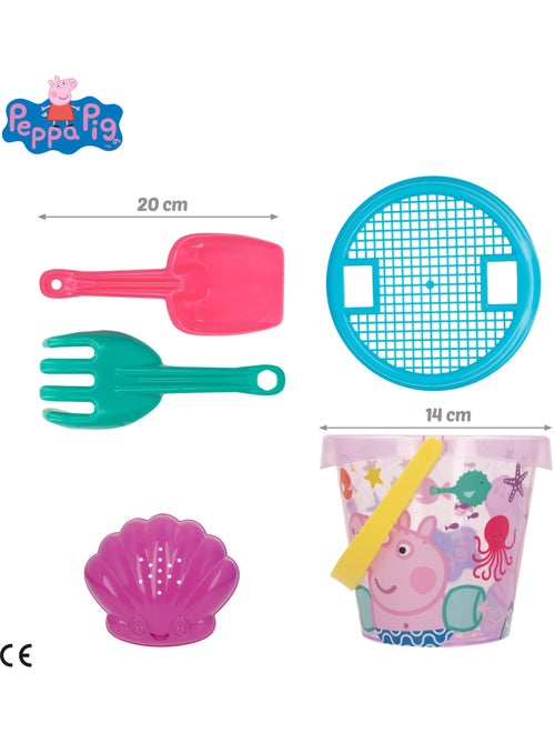 Peppa pig seau de plage avec accessoires sac à dos et poncho - Kiabi