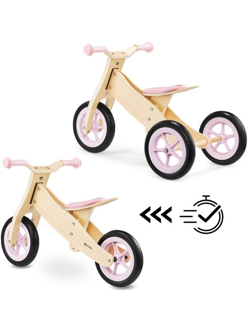 Percy 2-in-1 houten driewieler en loopfiets – licht en verstelbaar - Kiabi