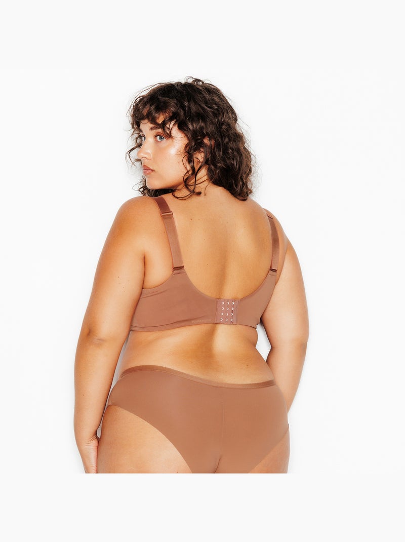 Perfect beha bedekkend microvezel gebronsde huid Donkerbeige - Kiabi