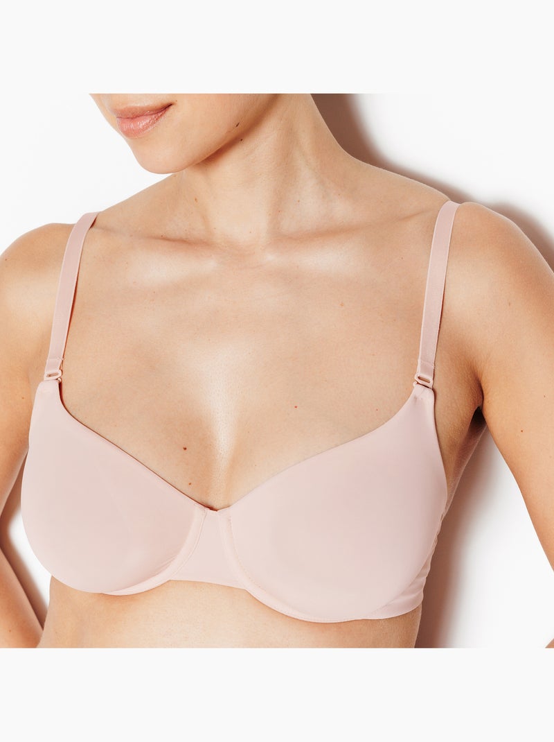Perfect beha bedekkend microvezel natuurlijk Zandbeige - Kiabi