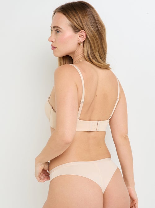 Perfect beha versterkend bandeau microvezel natuurlijk - Kiabi