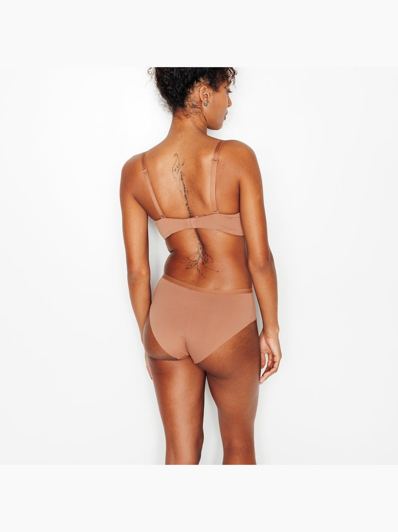 Perfect shorty microvezel gebronsde huid Donkerbeige - Kiabi
