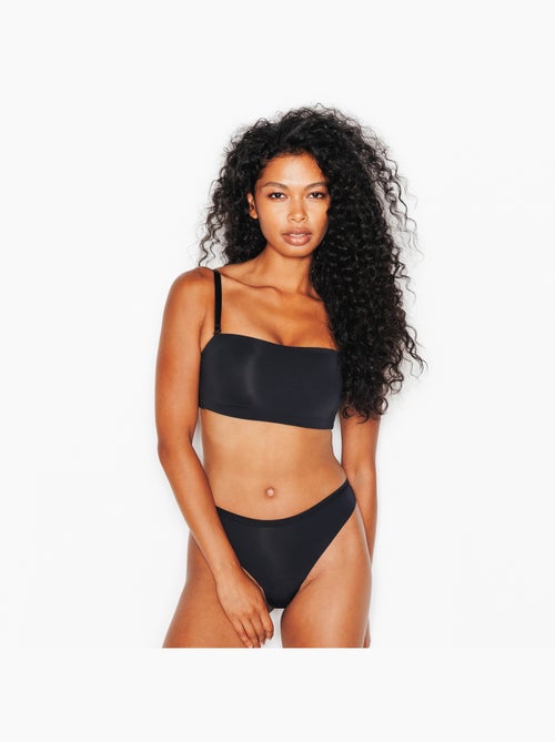 Perfect strapless beha microvezel zwart - Kiabi