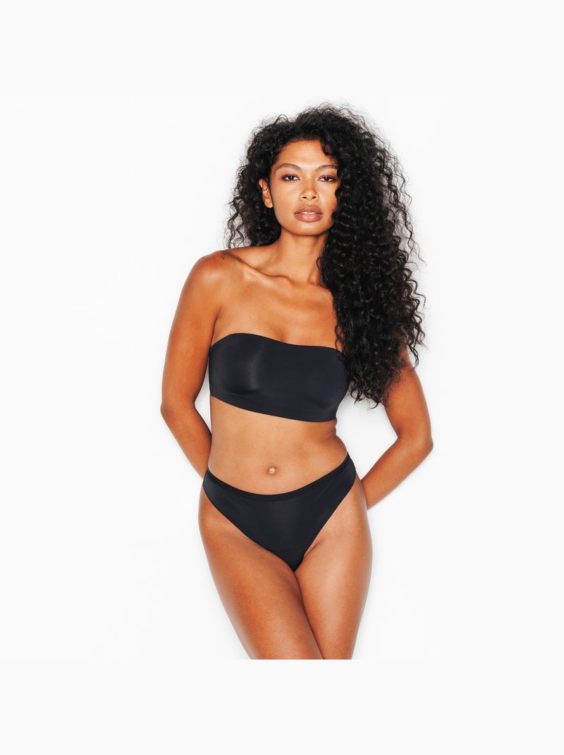Perfect string microvezel zwart Zwart - Kiabi