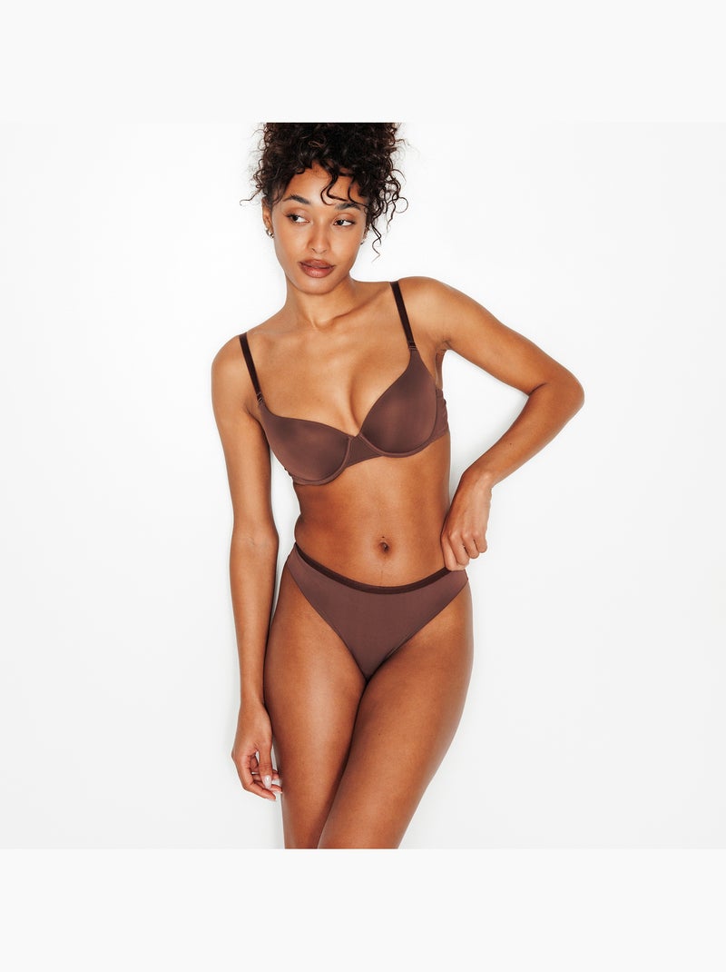 Perfect tanga microvezel bruin Bruin - Kiabi