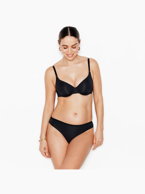 Perfect tanga microvezel zwart - Kiabi