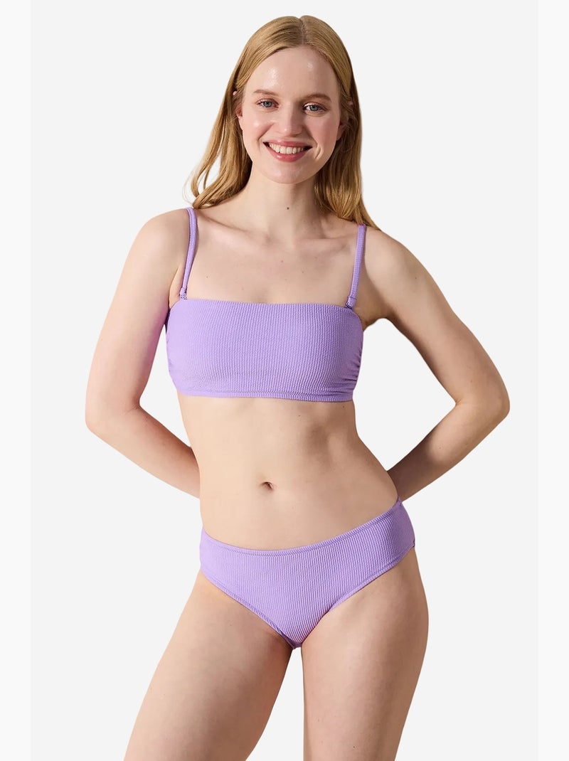 Perla bikinibroekje met structuur penti Lavendel - Kiabi