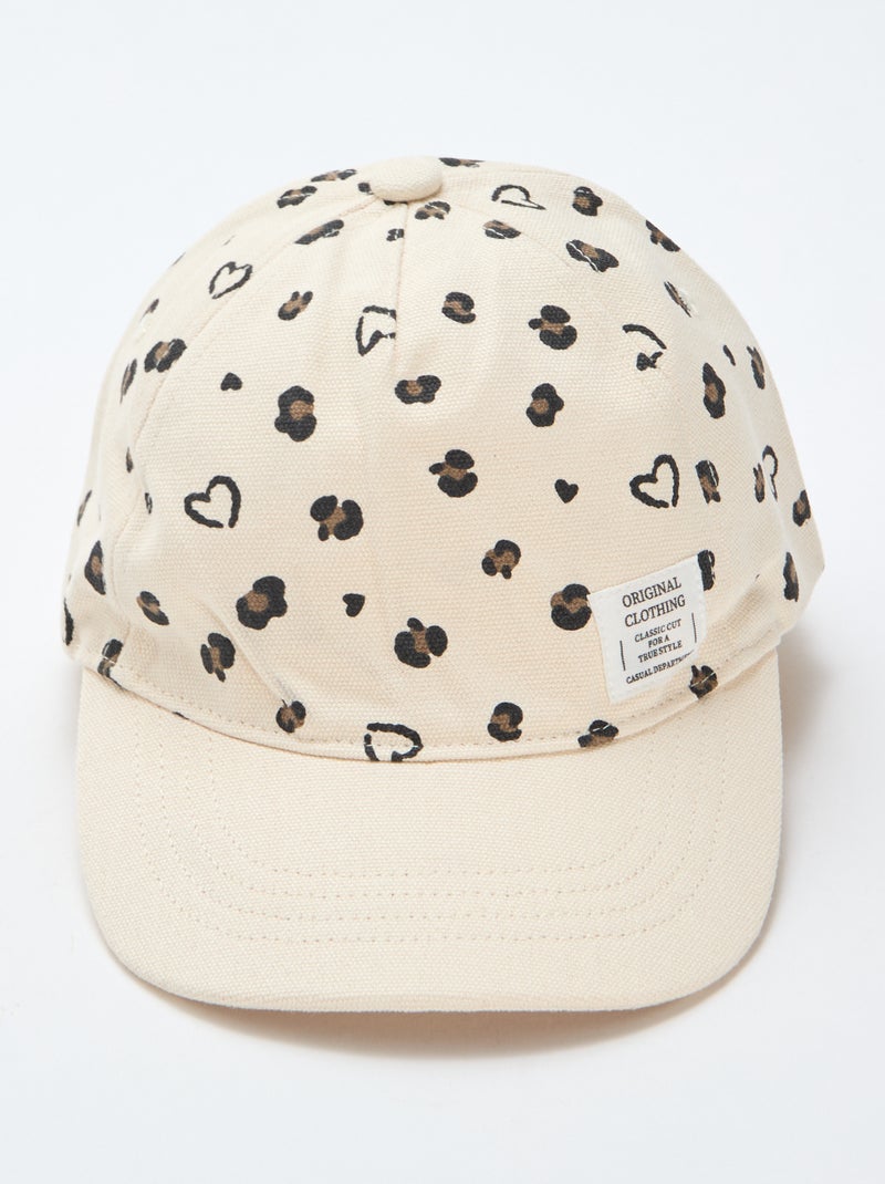 Pet met motief, verstelbaar met klittenband Bruin - Kiabi