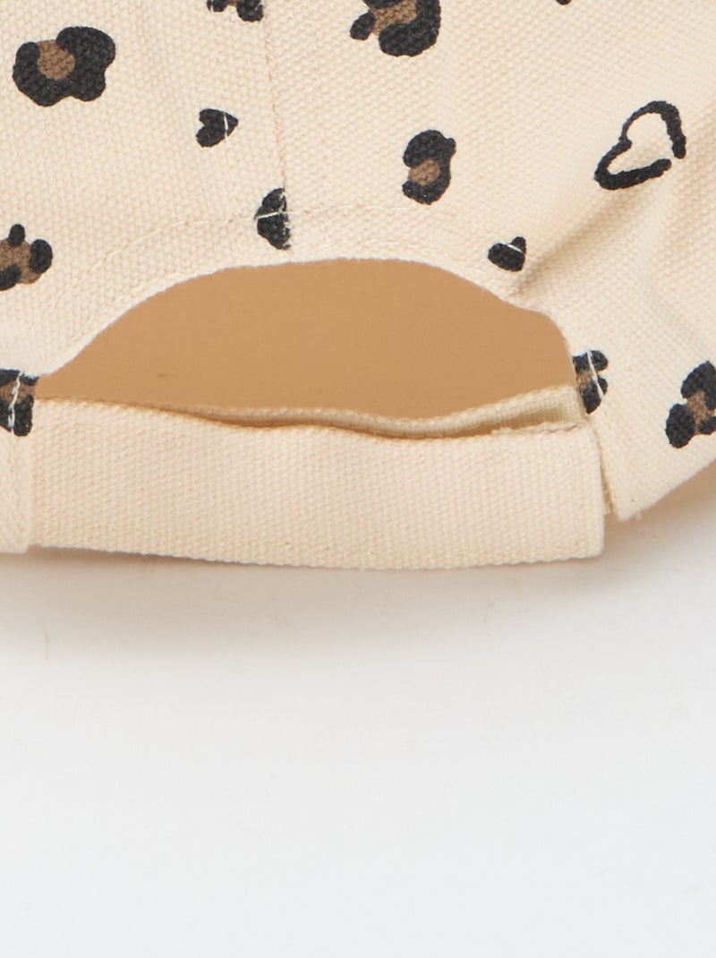 Pet met motief, verstelbaar met klittenband Bruin - Kiabi