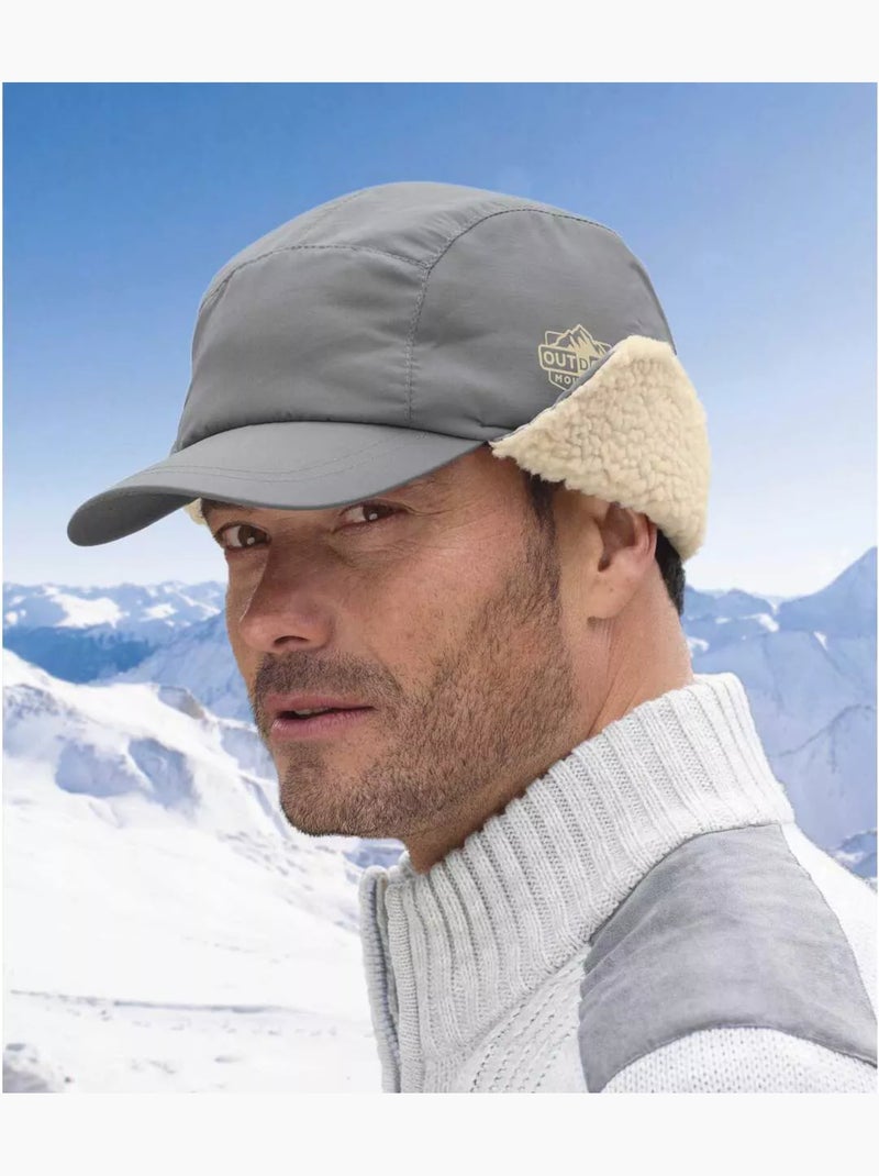 Pet met oorwarmers en sherpavoering - ATLAS FOR MEN Grijs - Kiabi