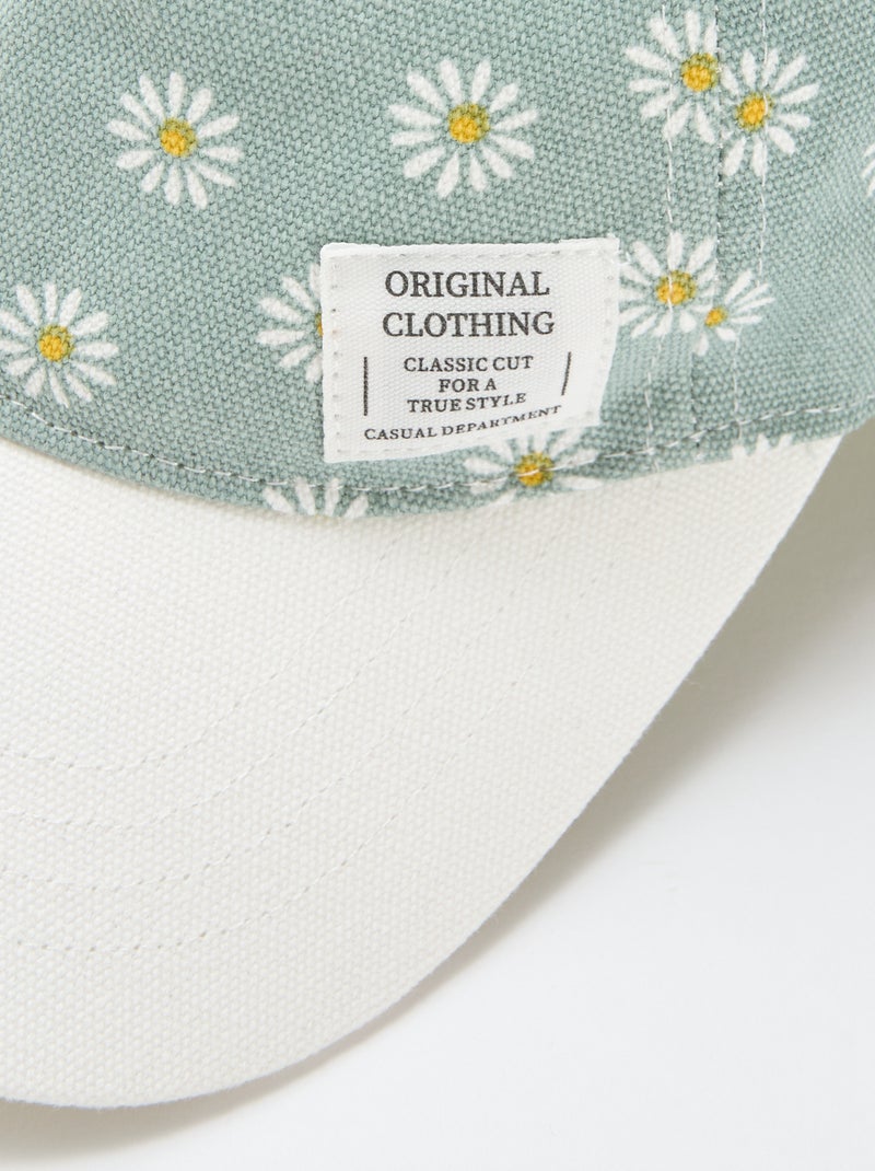 Pet met print, verstelbaar met klittenband Groen - Kiabi