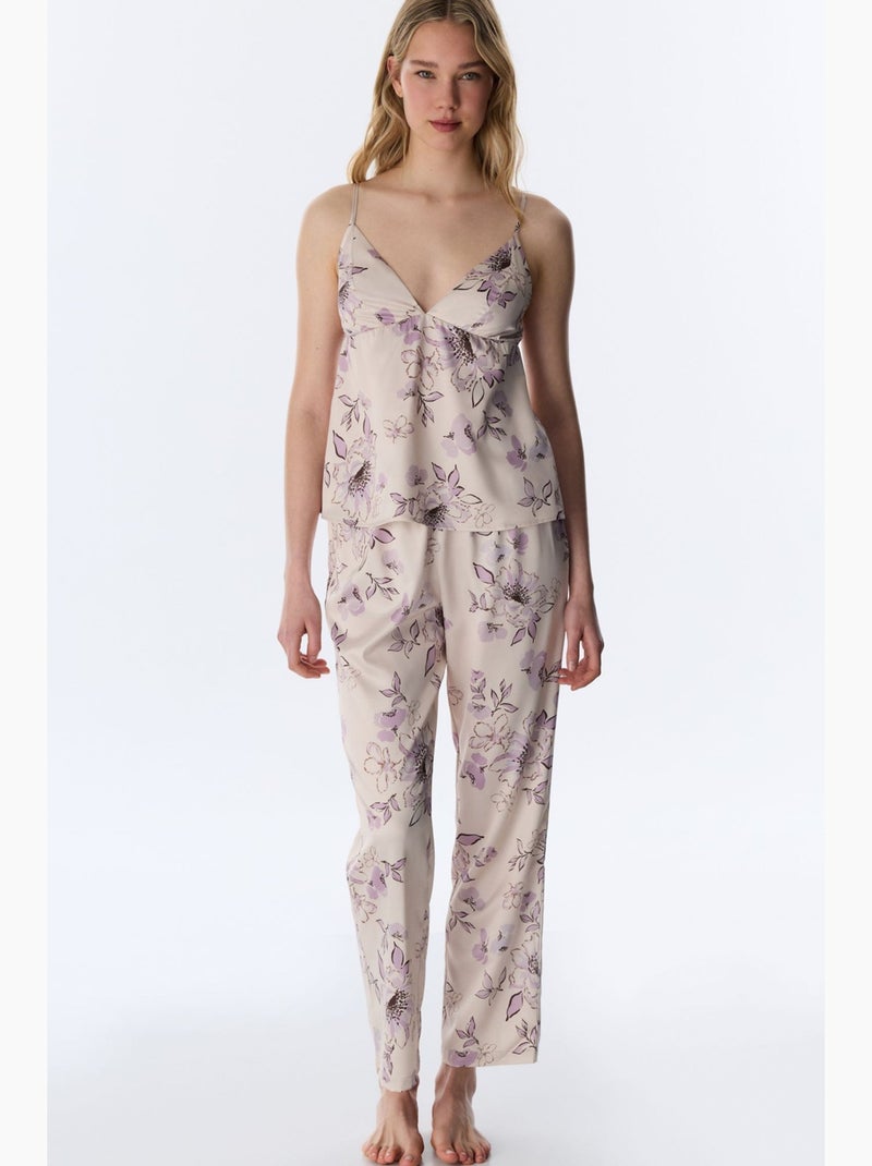 Petal satijnen pyjamabroek penti Natuurlijk beige - Kiabi