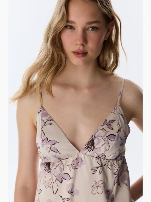 Petal satin à fleurs chemise de nuit penti - Kiabi