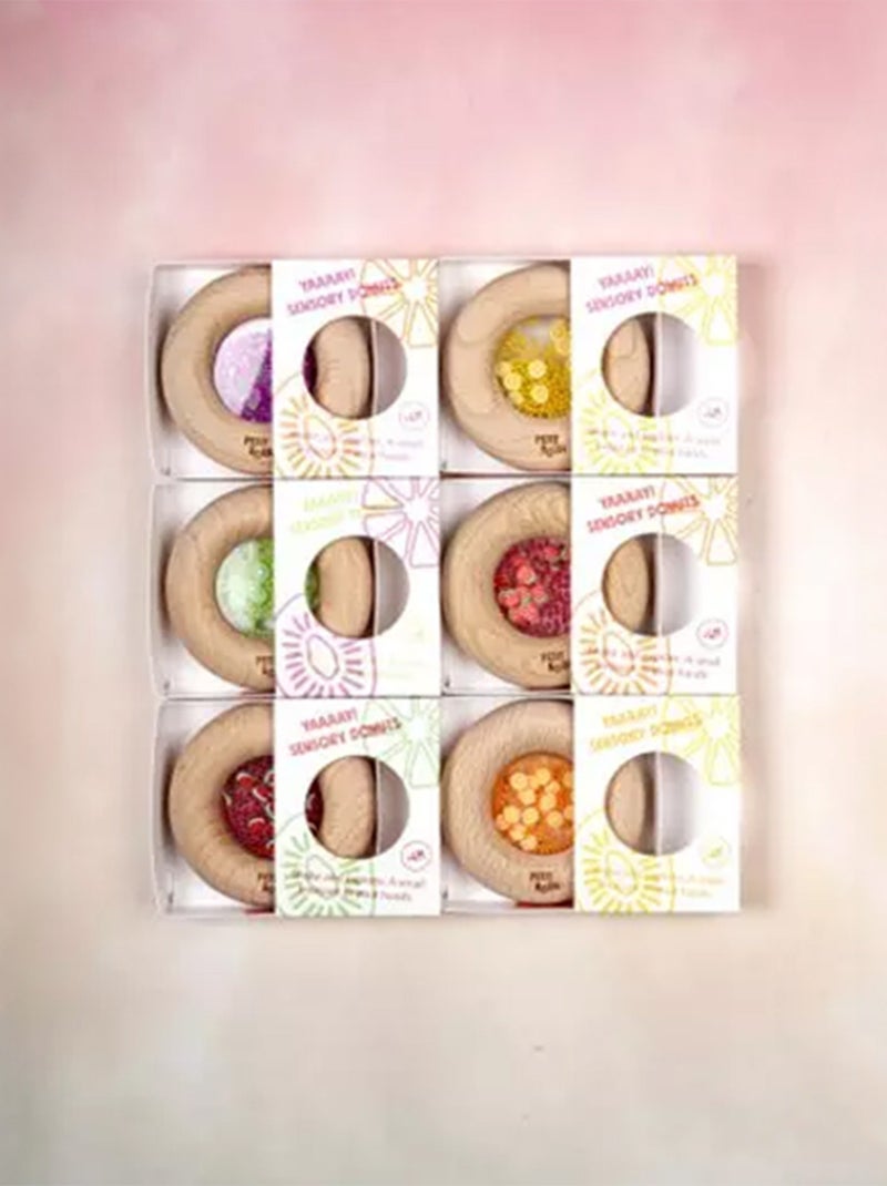 Petit boum | hochet sensoriel donut fruits Orange - Kiabi